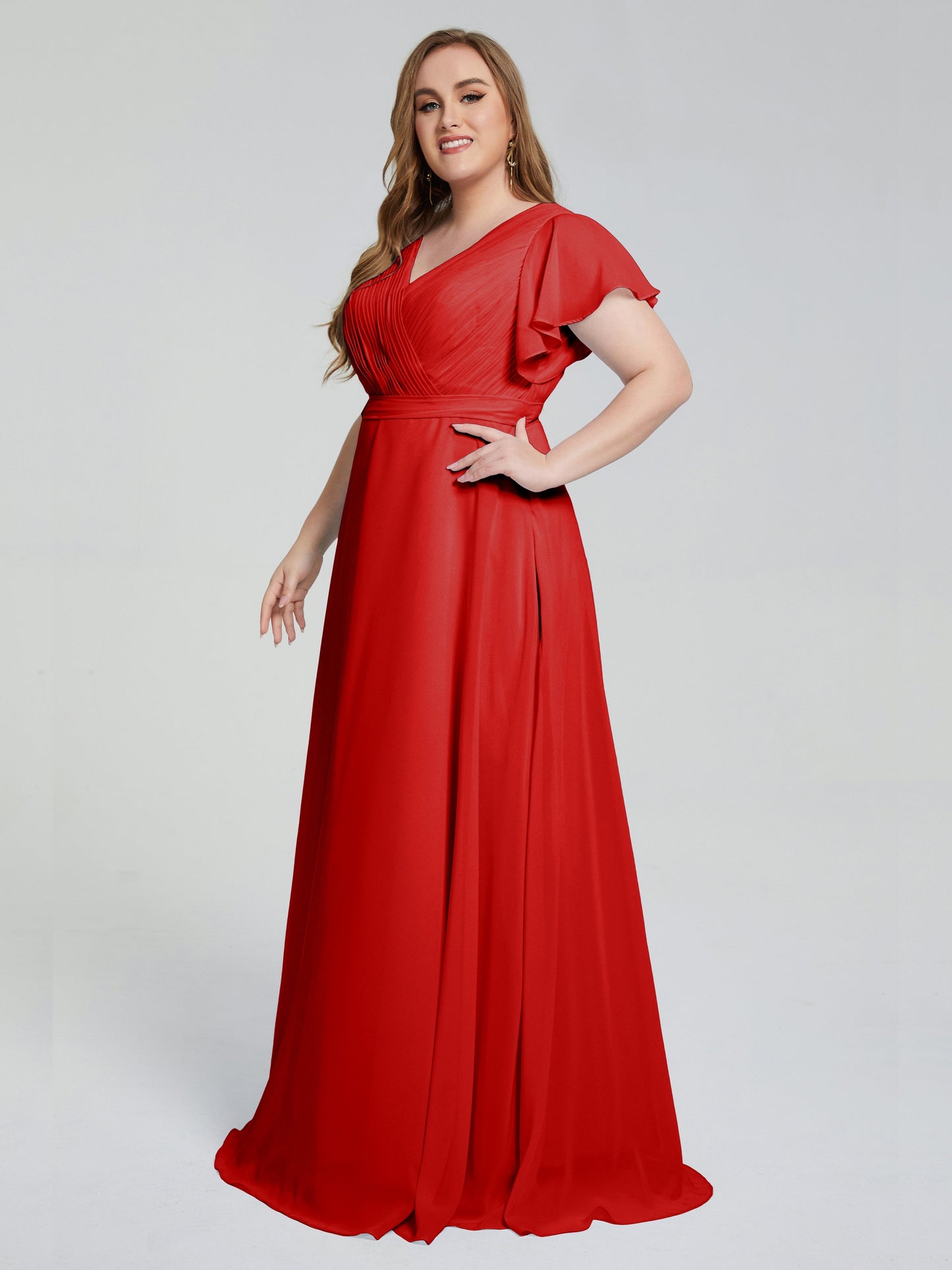 Plus Size Long Bridesmaid Dresses with Sleeves