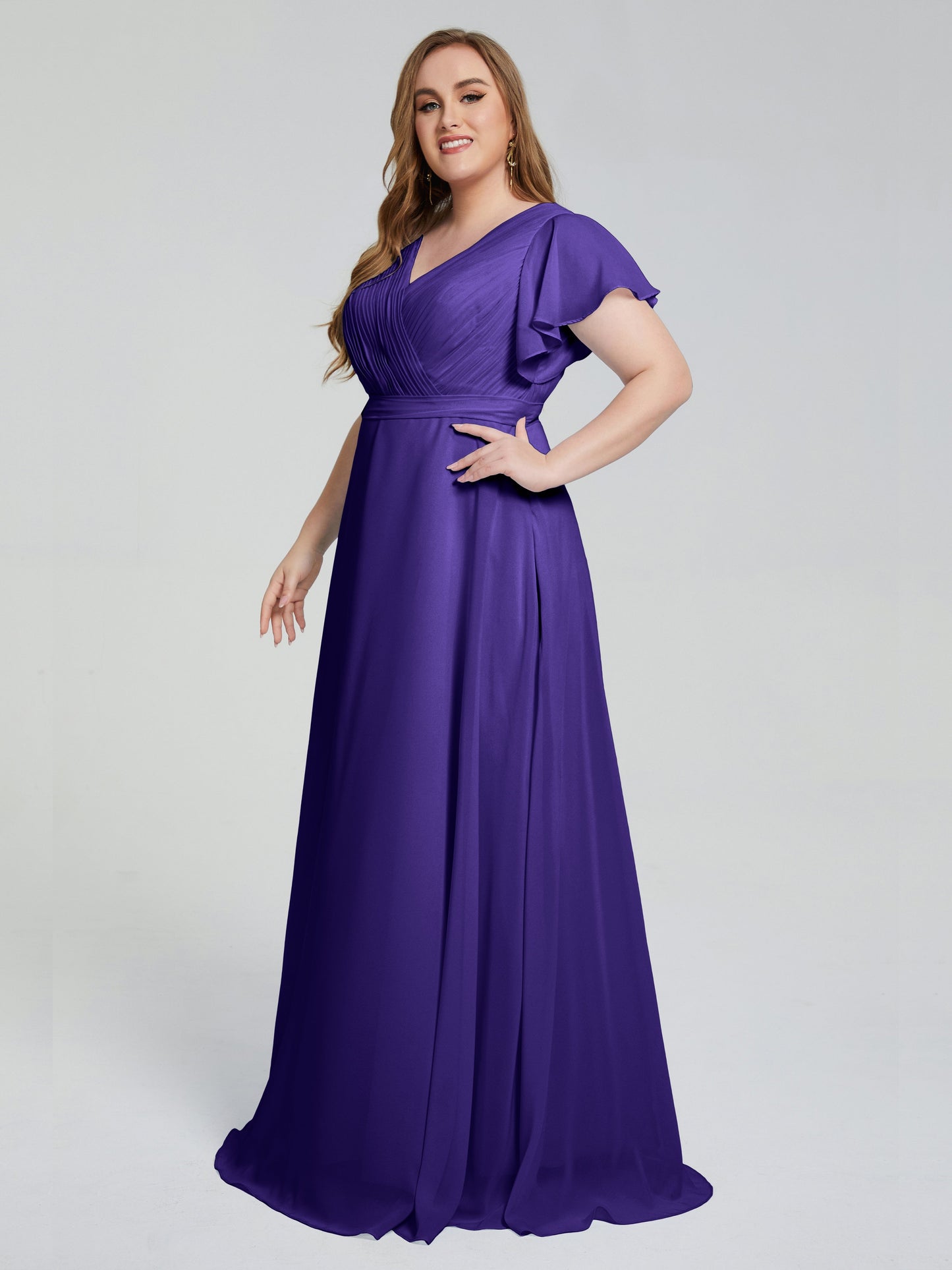 Plus Size Long Bridesmaid Dresses with Sleeves