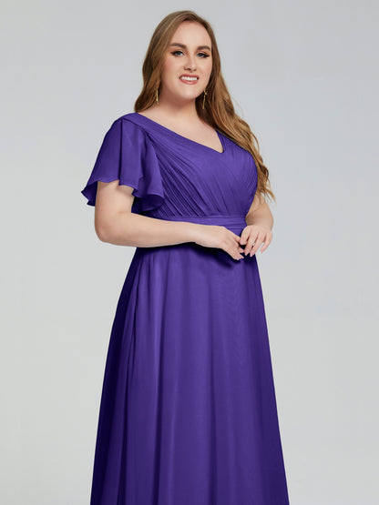 Plus Size Long Bridesmaid Dresses with Sleeves