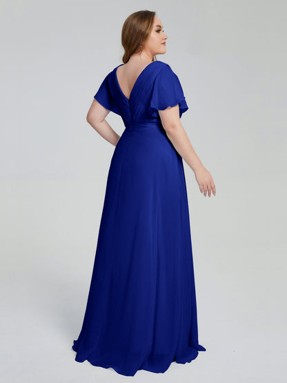 Plus Size Long Bridesmaid Dresses with Sleeves