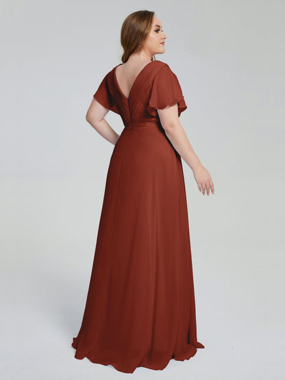 Plus Size Long Bridesmaid Dresses with Sleeves