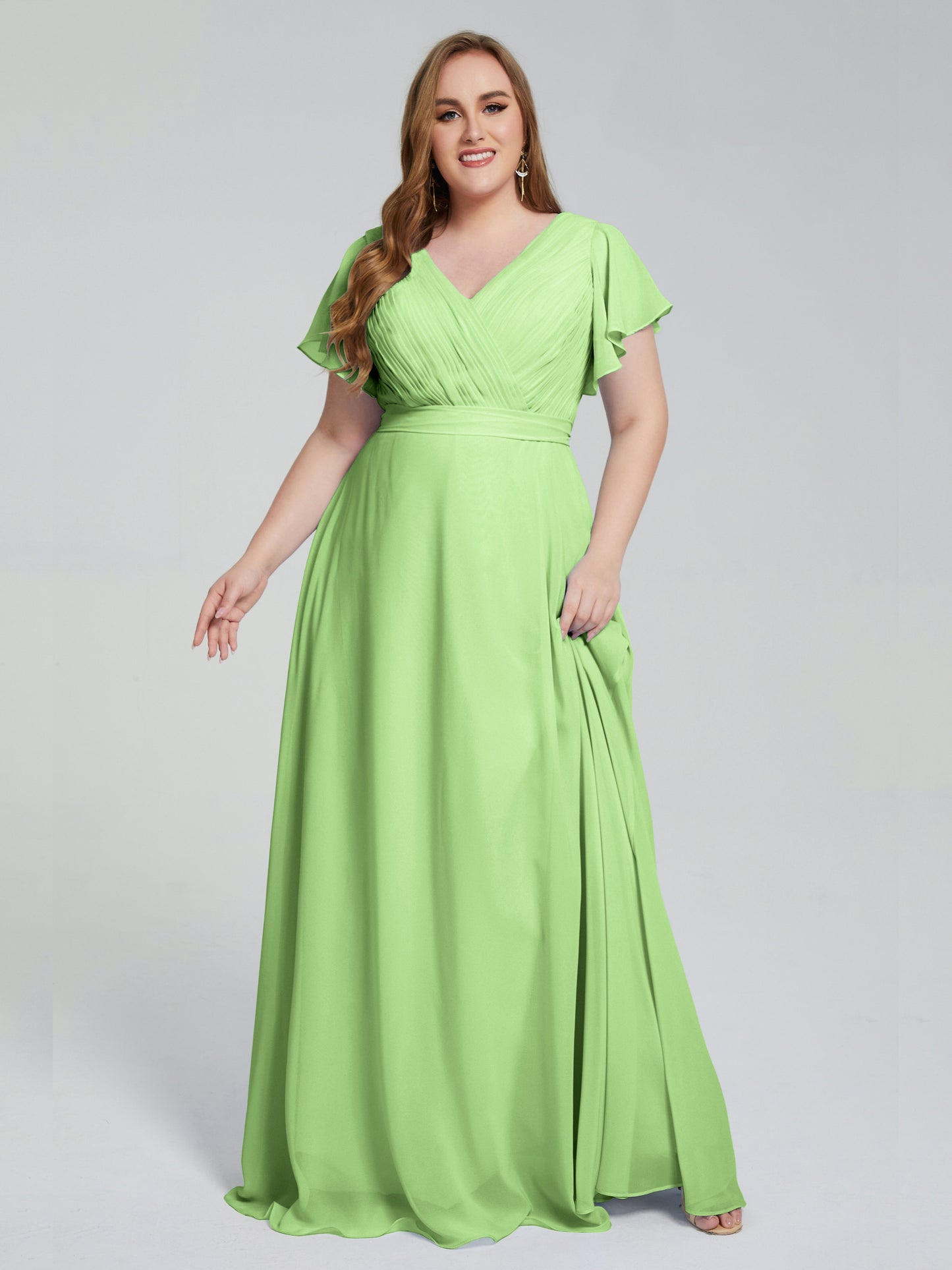 Plus Size Long Bridesmaid Dresses with Sleeves