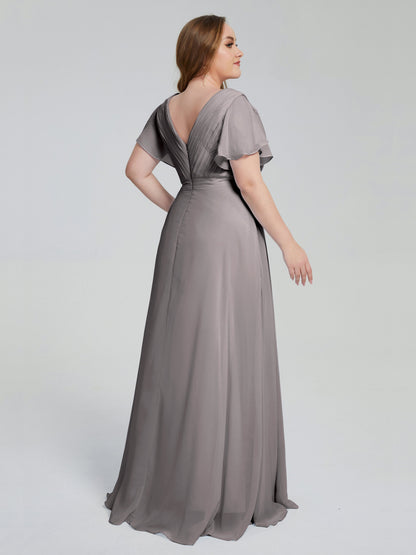 Plus Size Long Bridesmaid Dresses with Sleeves
