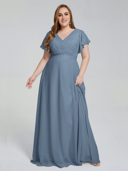 Plus Size Long Bridesmaid Dresses with Sleeves