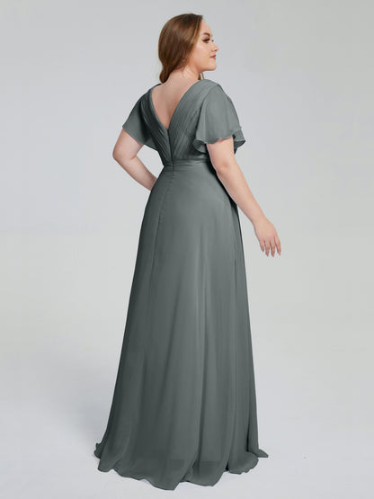 Plus Size Long Bridesmaid Dresses with Sleeves