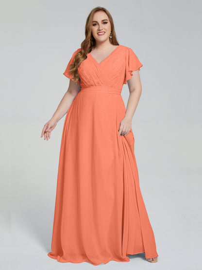 Plus Size Long Bridesmaid Dresses with Sleeves