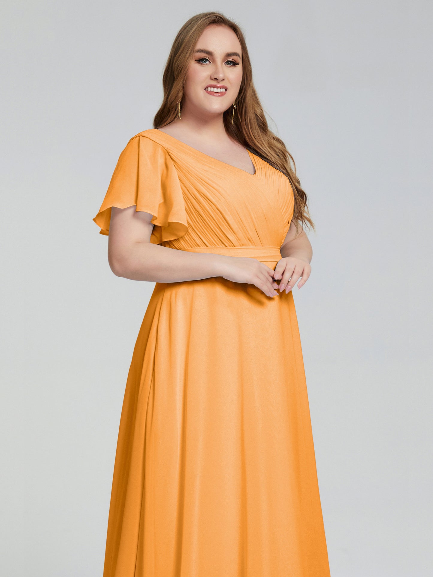 Plus Size Long Bridesmaid Dresses with Sleeves