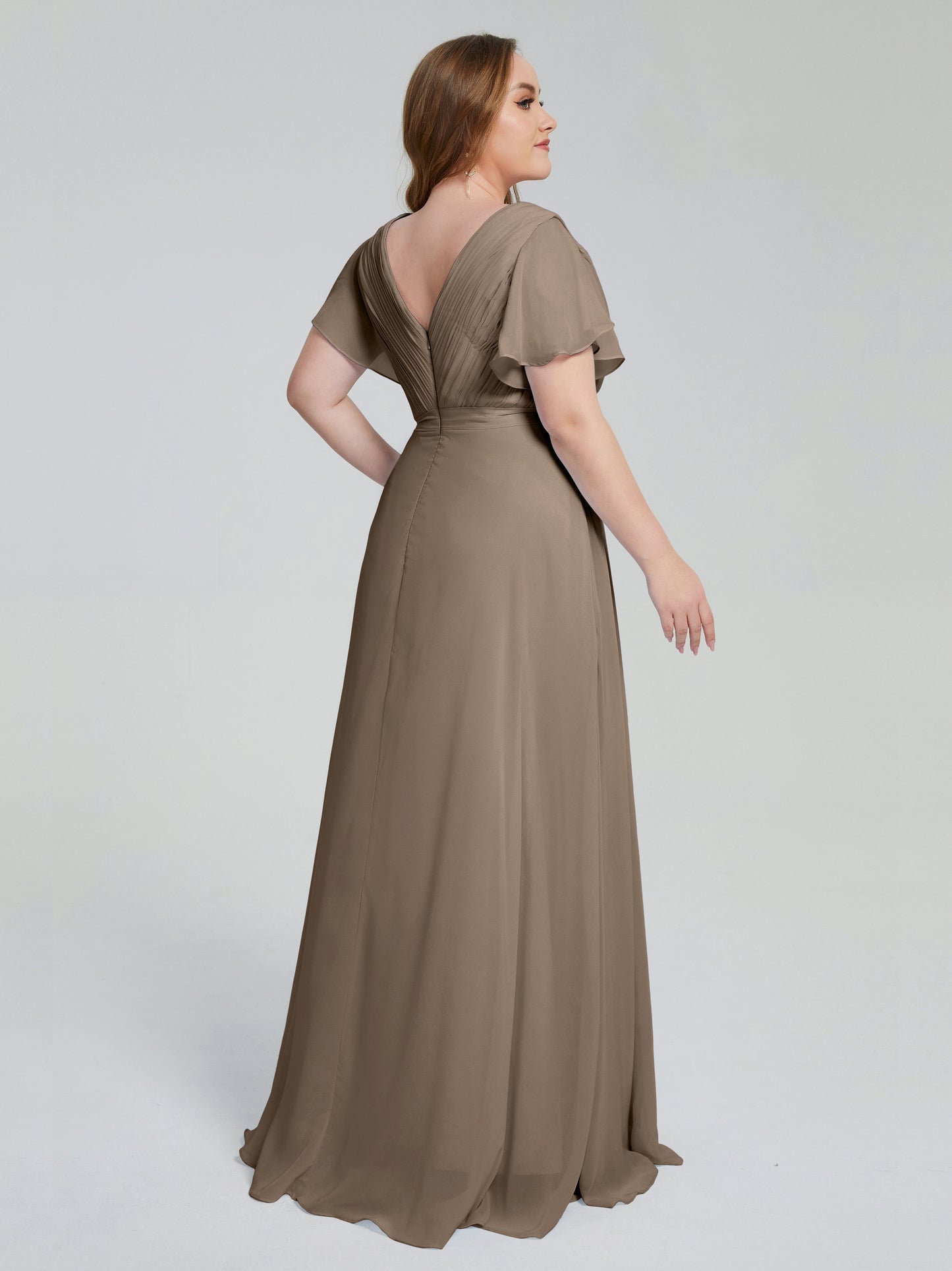 Plus Size Long Bridesmaid Dresses with Sleeves