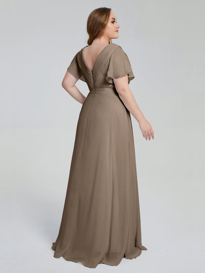 Plus Size Long Bridesmaid Dresses with Sleeves