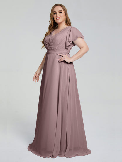 Plus Size Long Bridesmaid Dresses with Sleeves