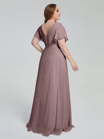Plus Size Long Bridesmaid Dresses with Sleeves
