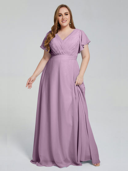 Plus Size Long Bridesmaid Dresses with Sleeves