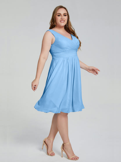 Callie V Neck Midi Mother Of The Bride Dresses With Pockets