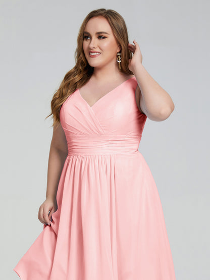 Callie V Neck Midi Mother Of The Bride Dresses With Pockets