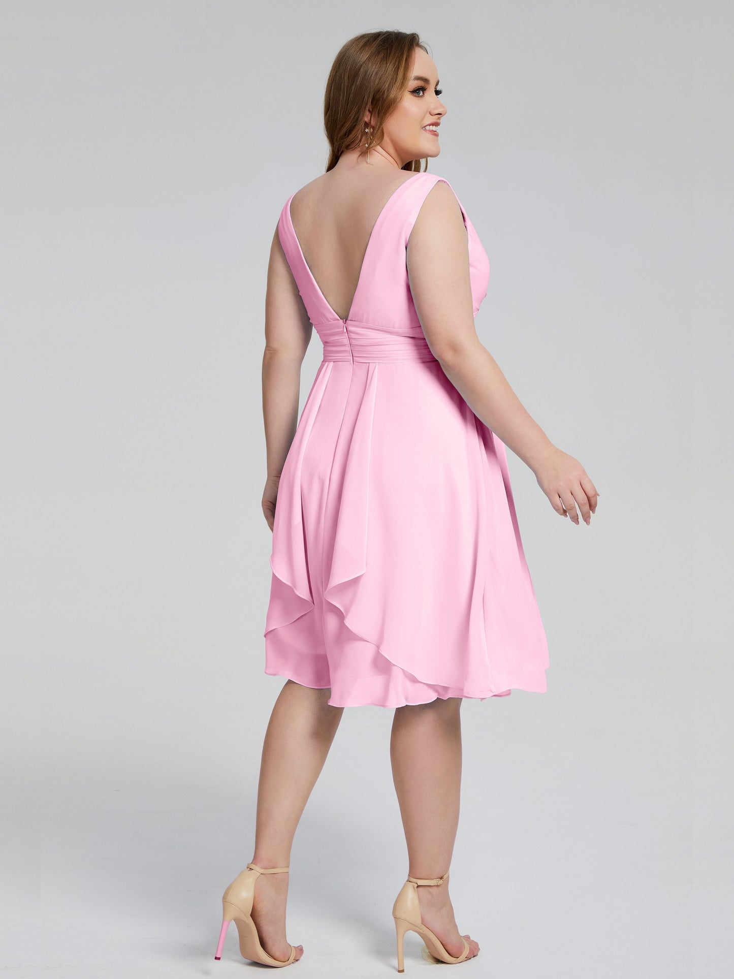 Callie V Neck Midi Mother Of The Bride Dresses With Pockets