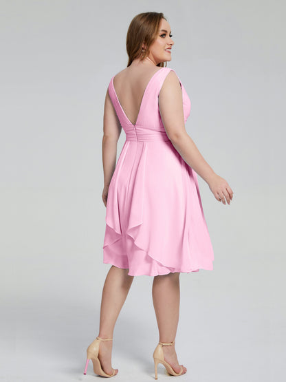Callie V Neck Midi Mother Of The Bride Dresses With Pockets