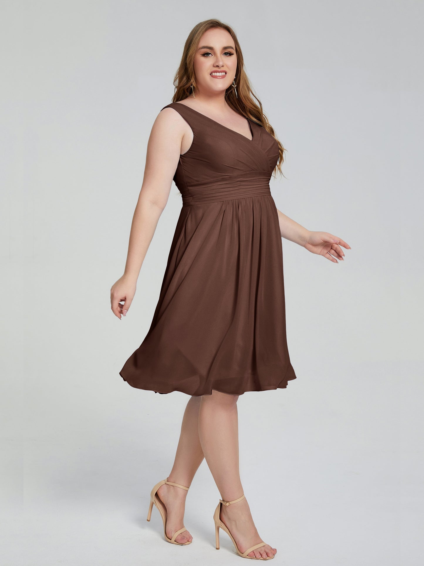 Callie V Neck Midi Mother Of The Bride Dresses With Pockets