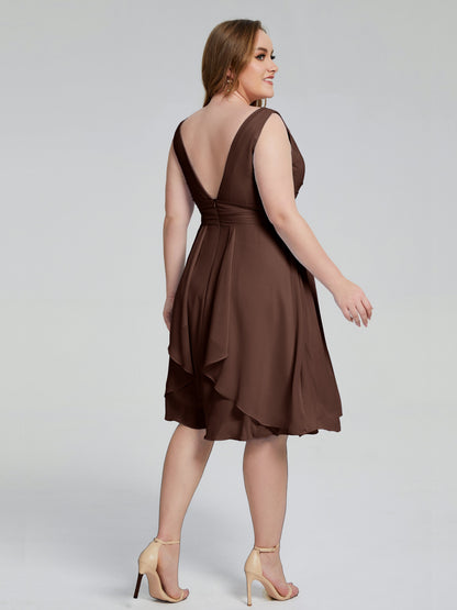 Callie V Neck Midi Mother Of The Bride Dresses With Pockets