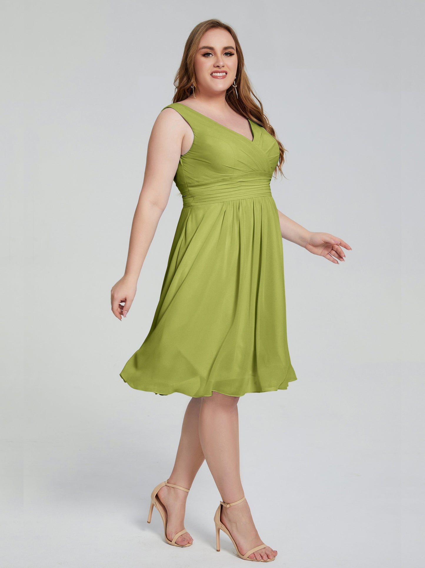 Callie V Neck Midi Mother Of The Bride Dresses With Pockets