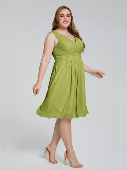 Callie V Neck Midi Mother Of The Bride Dresses With Pockets