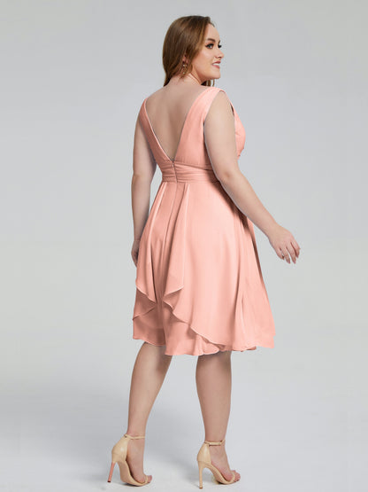 Callie V Neck Midi Mother Of The Bride Dresses With Pockets