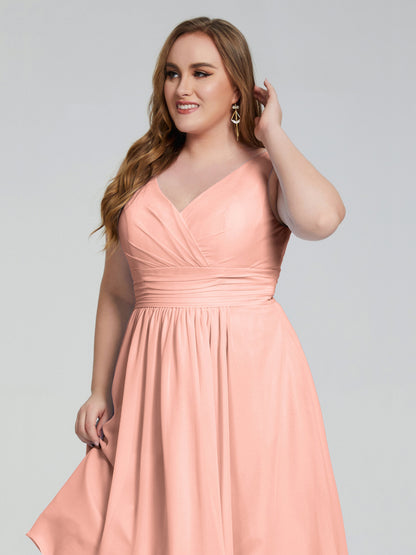 Callie V Neck Midi Mother Of The Bride Dresses With Pockets