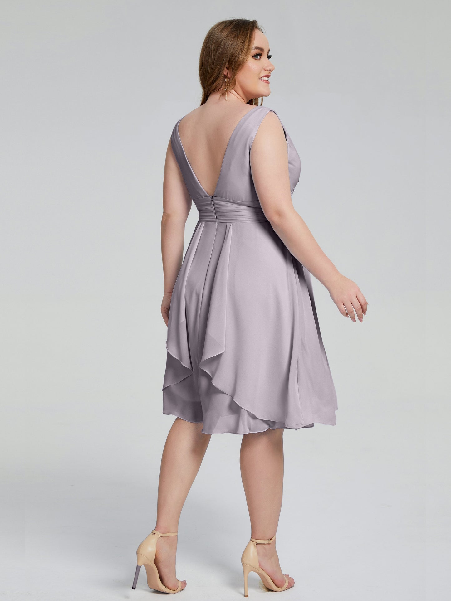 Callie V Neck Midi Mother Of The Bride Dresses With Pockets
