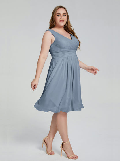 Callie V Neck Midi Mother Of The Bride Dresses With Pockets