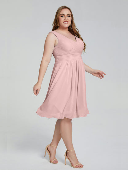 Callie V Neck Midi Mother Of The Bride Dresses With Pockets