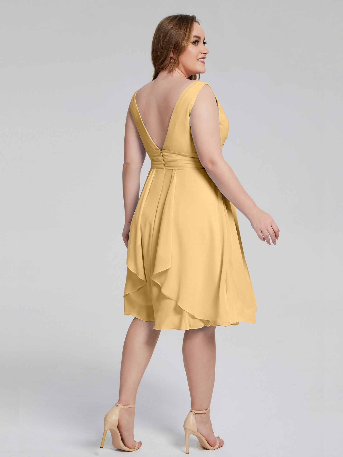 Callie V Neck Midi Mother Of The Bride Dresses With Pockets