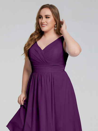 Callie V Neck Midi Mother Of The Bride Dresses With Pockets