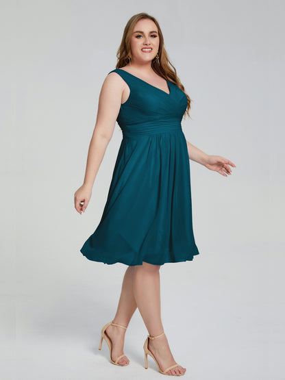 Callie V Neck Midi Mother Of The Bride Dresses With Pockets