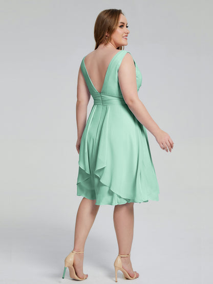 Callie V Neck Midi Mother Of The Bride Dresses With Pockets