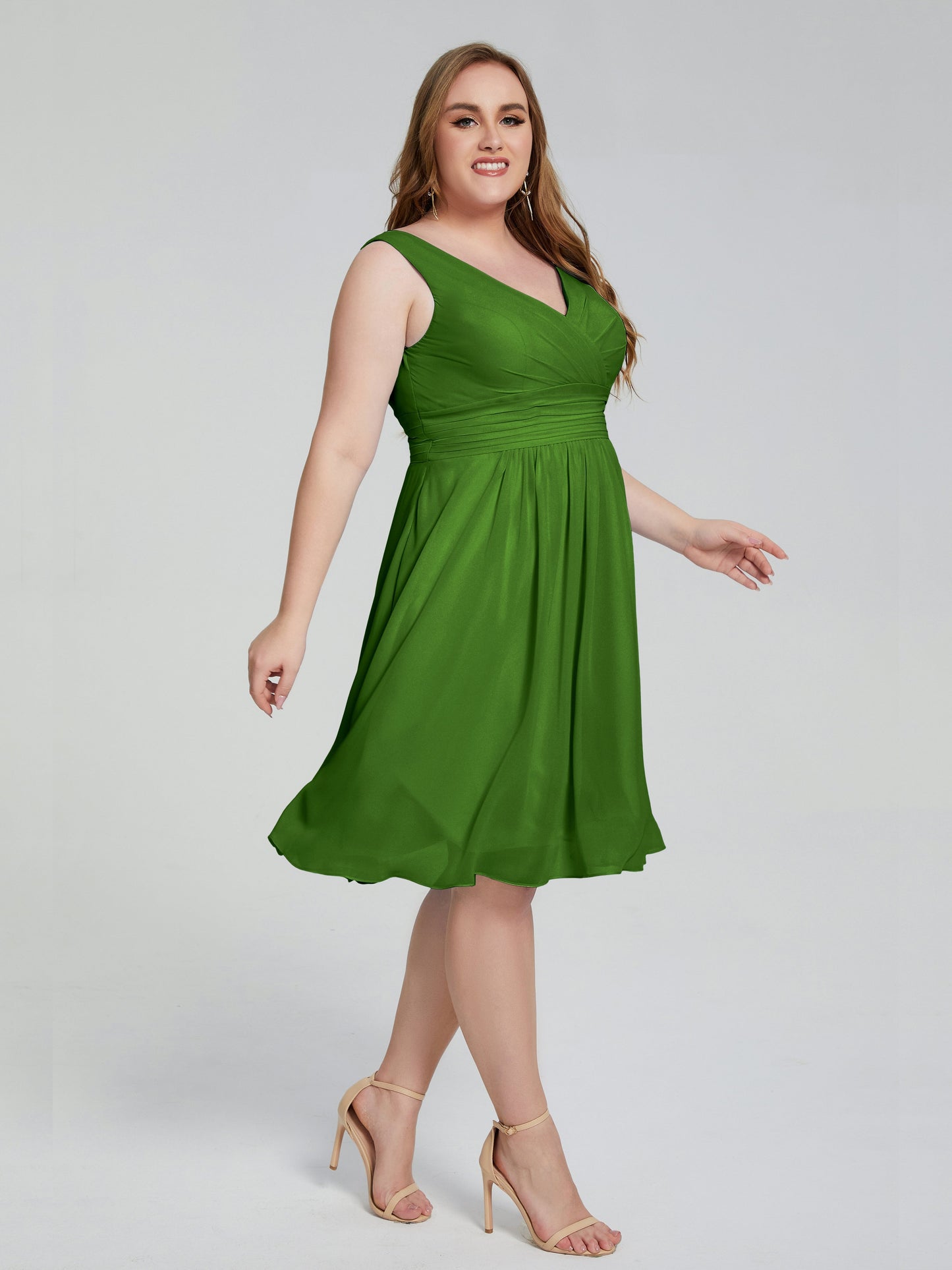 Callie V Neck Midi Mother Of The Bride Dresses With Pockets