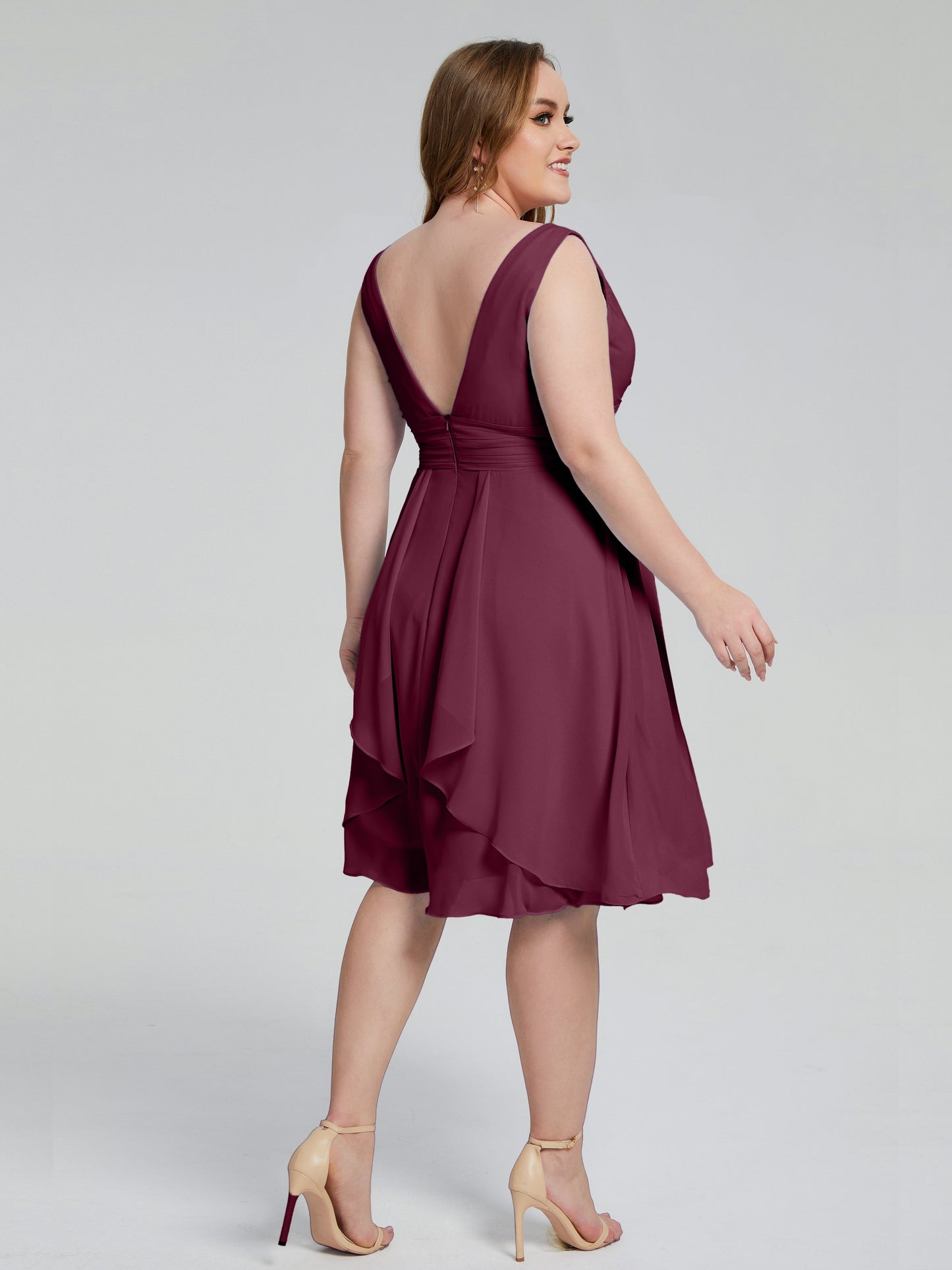 Callie V Neck Midi Mother Of The Bride Dresses With Pockets