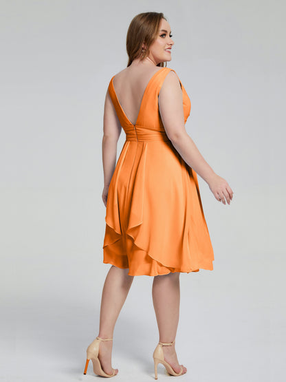 Callie V Neck Midi Mother Of The Bride Dresses With Pockets