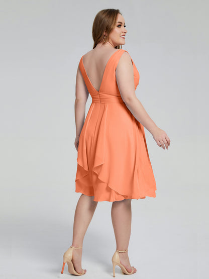 Callie V Neck Midi Mother Of The Bride Dresses With Pockets