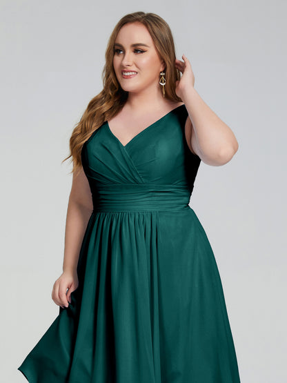 Callie V Neck Midi Mother Of The Bride Dresses With Pockets