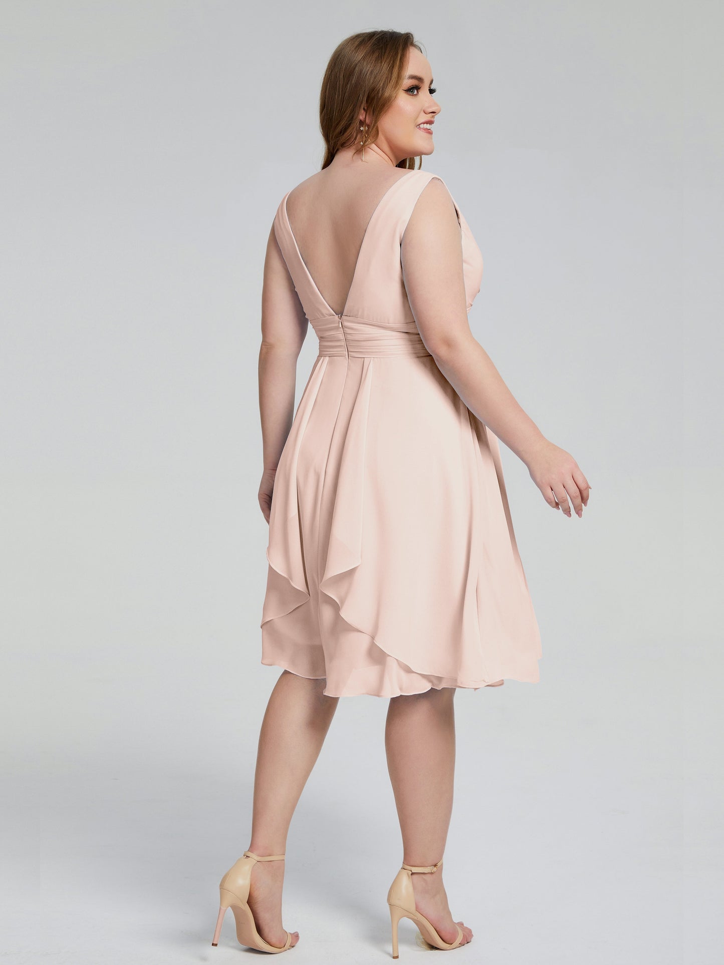 Callie V Neck Midi Mother Of The Bride Dresses With Pockets