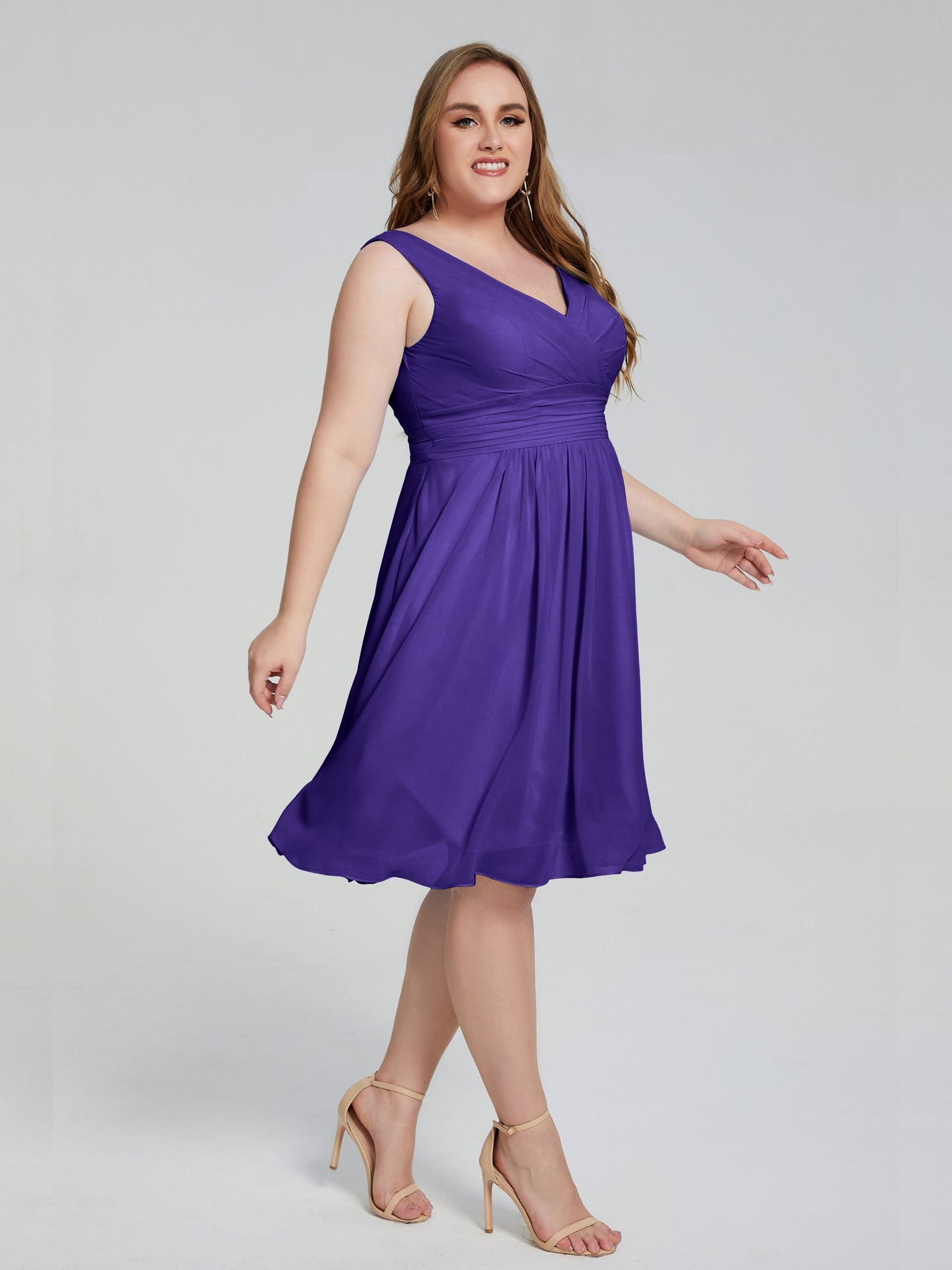 Callie V Neck Midi Mother Of The Bride Dresses With Pockets