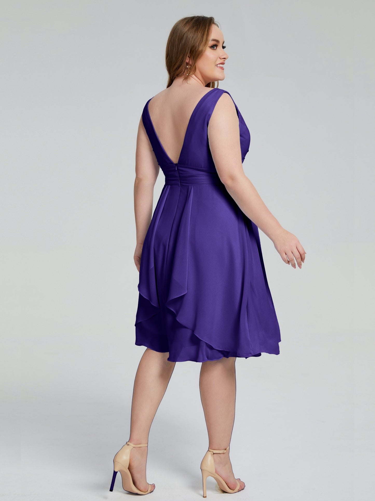 Callie V Neck Midi Mother Of The Bride Dresses With Pockets