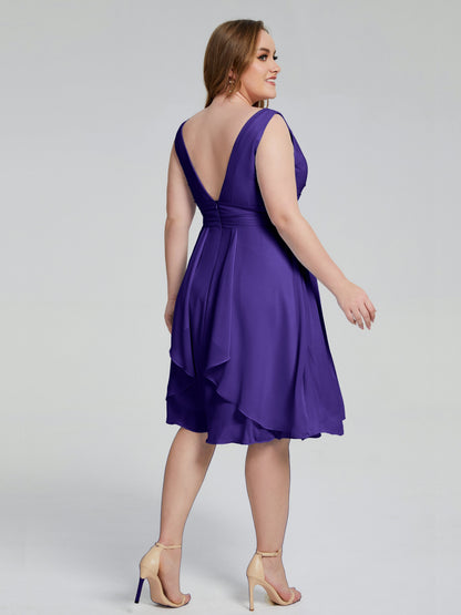 Callie V Neck Midi Mother Of The Bride Dresses With Pockets