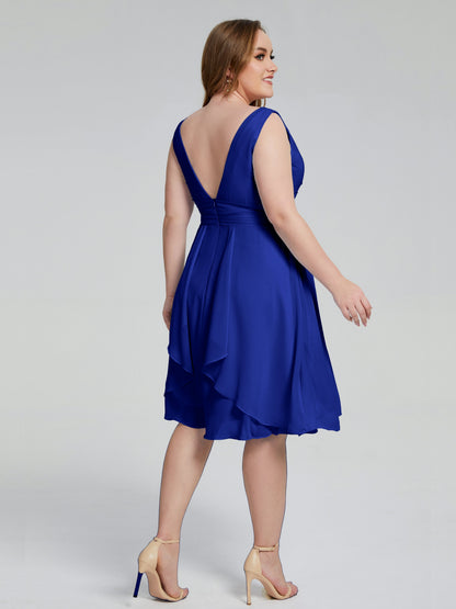 Callie V Neck Midi Mother Of The Bride Dresses With Pockets