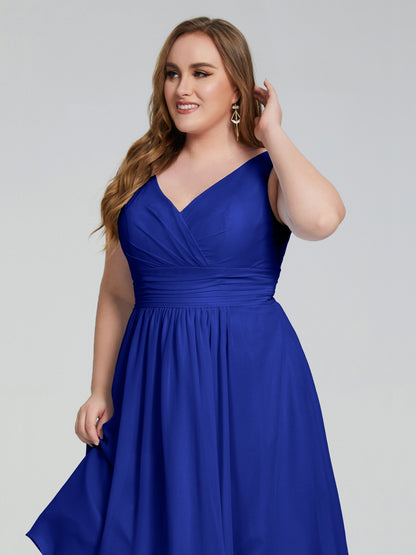 Callie V Neck Midi Mother Of The Bride Dresses With Pockets