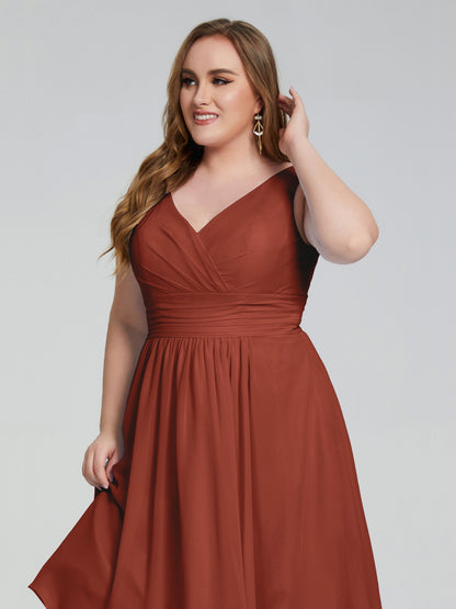 Callie V Neck Midi Mother Of The Bride Dresses With Pockets