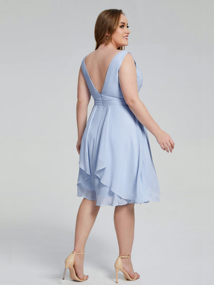 Callie V Neck Midi Mother Of The Bride Dresses With Pockets