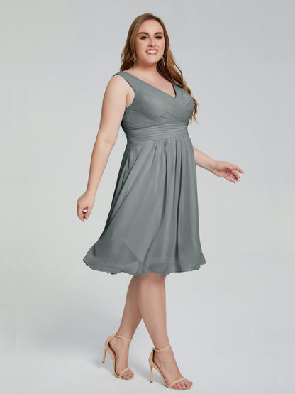 Callie V Neck Midi Mother Of The Bride Dresses With Pockets
