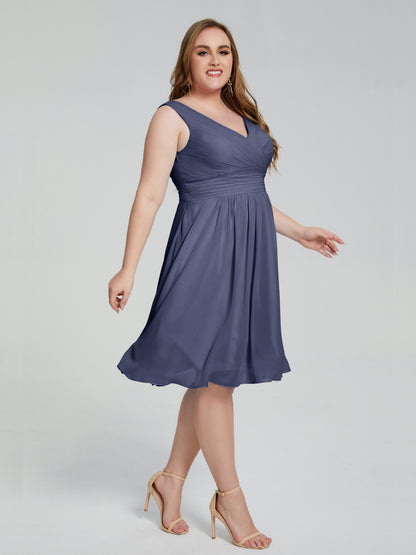 Callie V Neck Midi Mother Of The Bride Dresses With Pockets