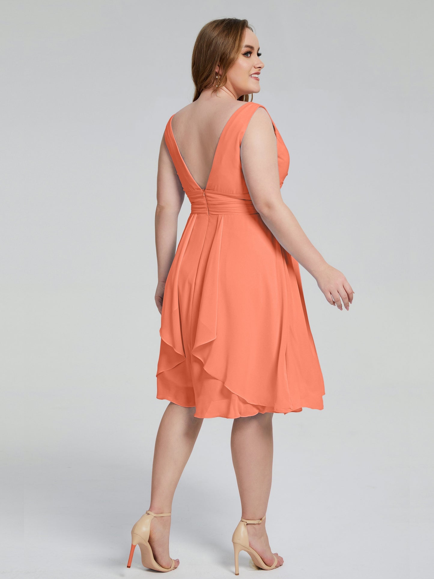 Callie V Neck Midi Mother Of The Bride Dresses With Pockets
