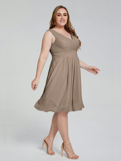 Callie V Neck Midi Mother Of The Bride Dresses With Pockets